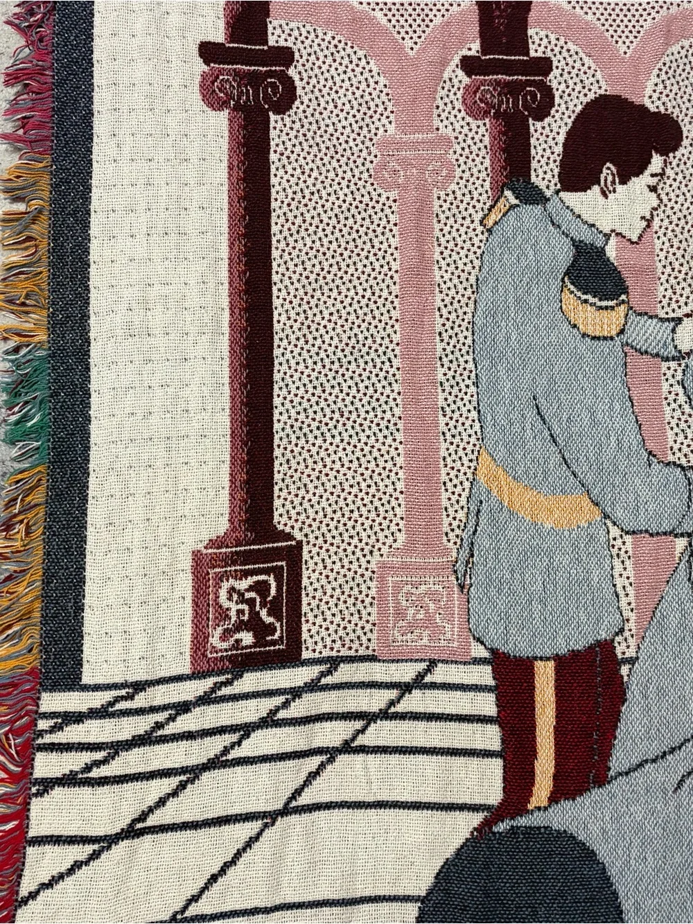 Vtg Disney Cinderella Woven Tapestry Blanket Throw Dreams Do Come True 90s Y2K